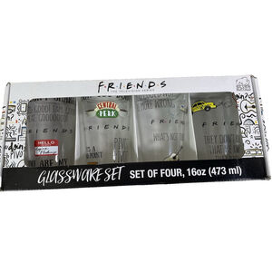 NIB FRIENDS TV Series Glassware 16 oz Set of 4 Drinking Glasses